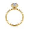 Seattle - 14K Yellow Gold Oval Hidden Halo Diamond Engagement Ring - 0.11 ct