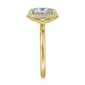 Seattle - 14K Yellow Gold Oval Hidden Halo Diamond Engagement Ring - 0.11 ct