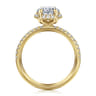 Suede - 14K Yellow Gold Oval Hidden Halo Diamond Engagement Ring - 0.3 ct