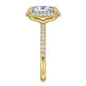 Suede - 14K Yellow Gold Oval Hidden Halo Diamond Engagement Ring - 0.3 ct
