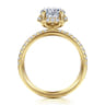 Suede - 14K Yellow Gold Oval Hidden Halo Diamond Engagement Ring - 0.3 ct