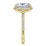 Suede - 14K Yellow Gold Oval Hidden Halo Diamond Engagement Ring - 0.3 ct