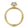 Suede - 14K Yellow Gold Oval Hidden Halo Diamond Engagement Ring - 0.3 ct