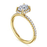 Suede - 14K Yellow Gold Oval Hidden Halo Diamond Engagement Ring - 0.3 ct