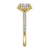 Suede - 14K Yellow Gold Oval Hidden Halo Diamond Engagement Ring - 0.3 ct