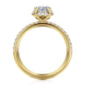 Suede - 14K Yellow Gold Oval Hidden Halo Diamond Engagement Ring - 0.3 ct