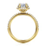 Suede - 14K Yellow Gold Oval Hidden Halo Diamond Engagement Ring - 0.3 ct