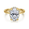 Symphony - 14K Yellow Gold Oval Hidden Halo Diamond Engagement Ring - 0.13 ct