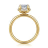 Symphony - 14K Yellow Gold Oval Hidden Halo Diamond Engagement Ring - 0.13 ct
