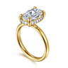 Symphony - 14K Yellow Gold Oval Hidden Halo Diamond Engagement Ring - 0.13 ct
