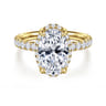 Talisa - 14K Yellow Gold Oval Hidden Halo Diamond Engagement Ring - 0.5 ct