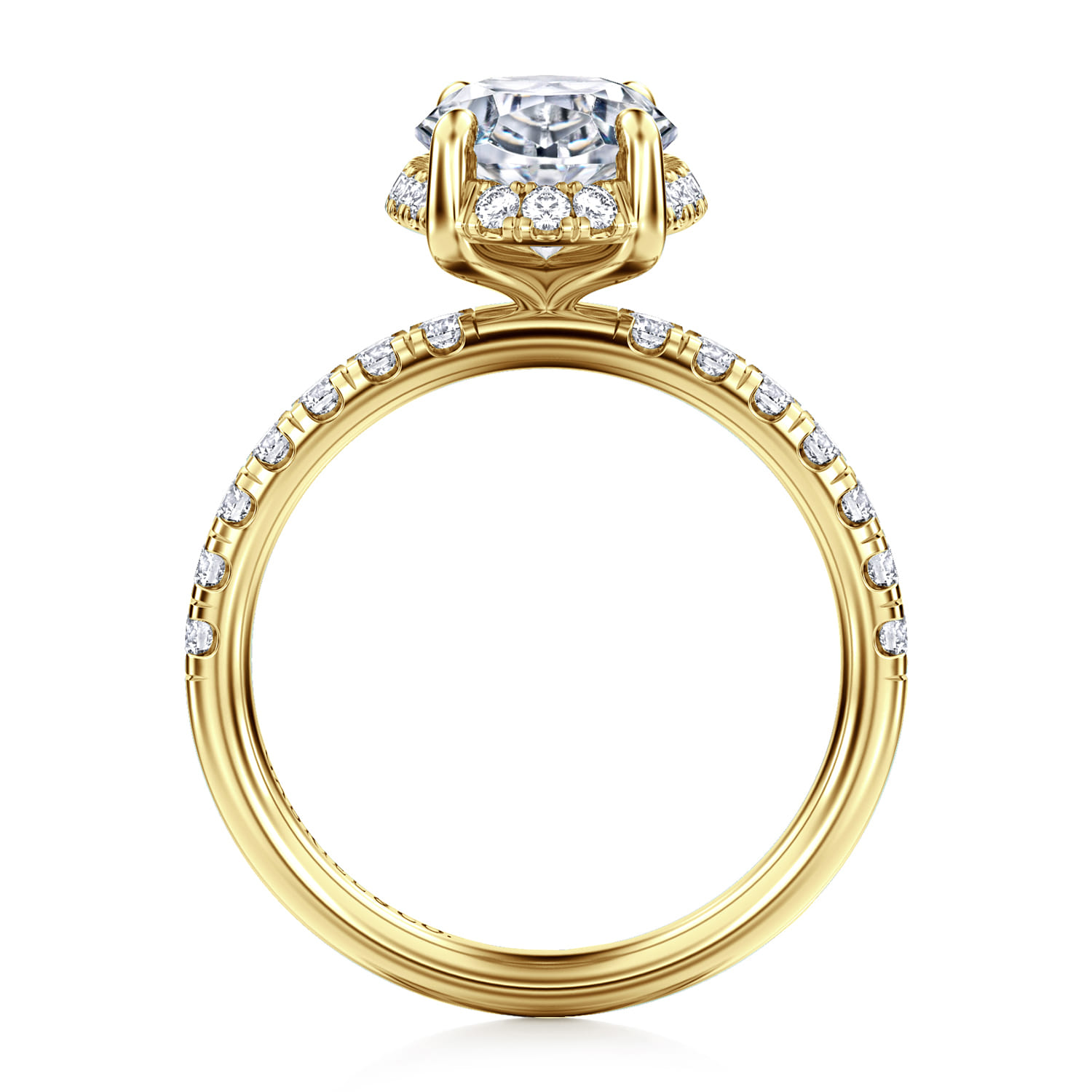 Talisa - 14K Yellow Gold Oval Hidden Halo Diamond Engagement Ring - 0.5 ct - Shot 2