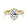 Talisa - 14K Yellow Gold Oval Hidden Halo Diamond Engagement Ring - 0.45 ct