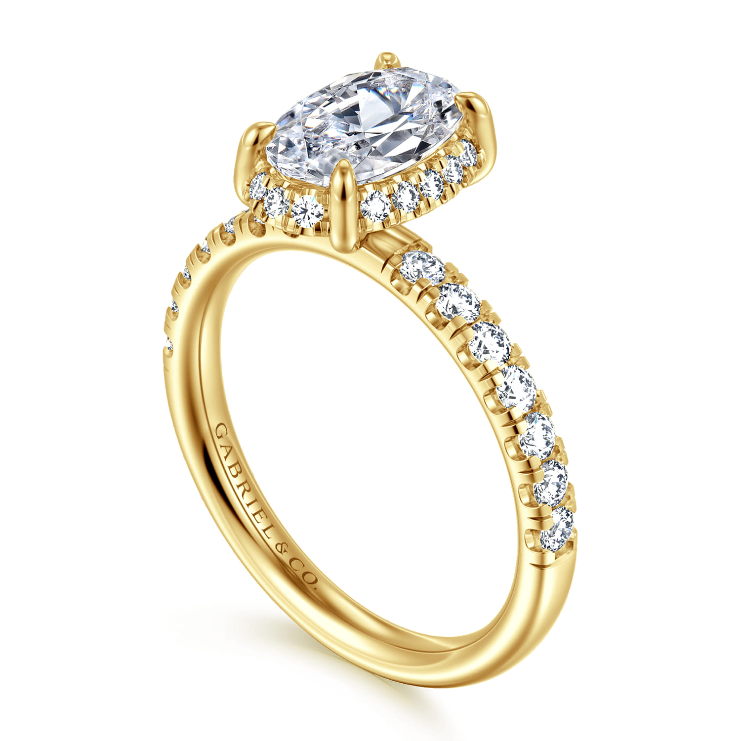 Talisa - 14K Yellow Gold Oval Hidden Halo Diamond Engagement Ring - 0.45 ct - Shot 3