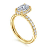 Talisa - 14K Yellow Gold Oval Hidden Halo Diamond Engagement Ring - 0.45 ct