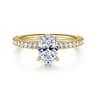 Allison - 14K Yellow Gold Oval Hidden Halo Diamond and Engagement Ring - 0.25 ct
