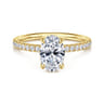Allison - 14K Yellow Gold Oval Hidden Halo Diamond and Engagement Ring - 0.25 ct