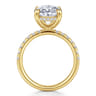 Adela - 14K Yellow Gold Oval Hidden Halo Diamond Engagement Ring - 0.5 ct