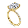 Adela - 14K Yellow Gold Oval Hidden Halo Diamond Engagement Ring - 0.5 ct