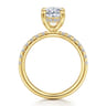 Adela - 14K Yellow Gold Oval Hidden Halo Diamond Engagement Ring - 0.4 ct