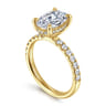 Adela - 14K Yellow Gold Oval Hidden Halo Diamond Engagement Ring - 0.4 ct