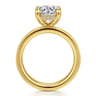 Argentina - 14K Yellow Gold Hidden Halo Oval Diamond Engagement Ring - 0.09 ct