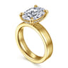 Argentina - 14K Yellow Gold Hidden Halo Oval Diamond Engagement Ring - 0.09 ct