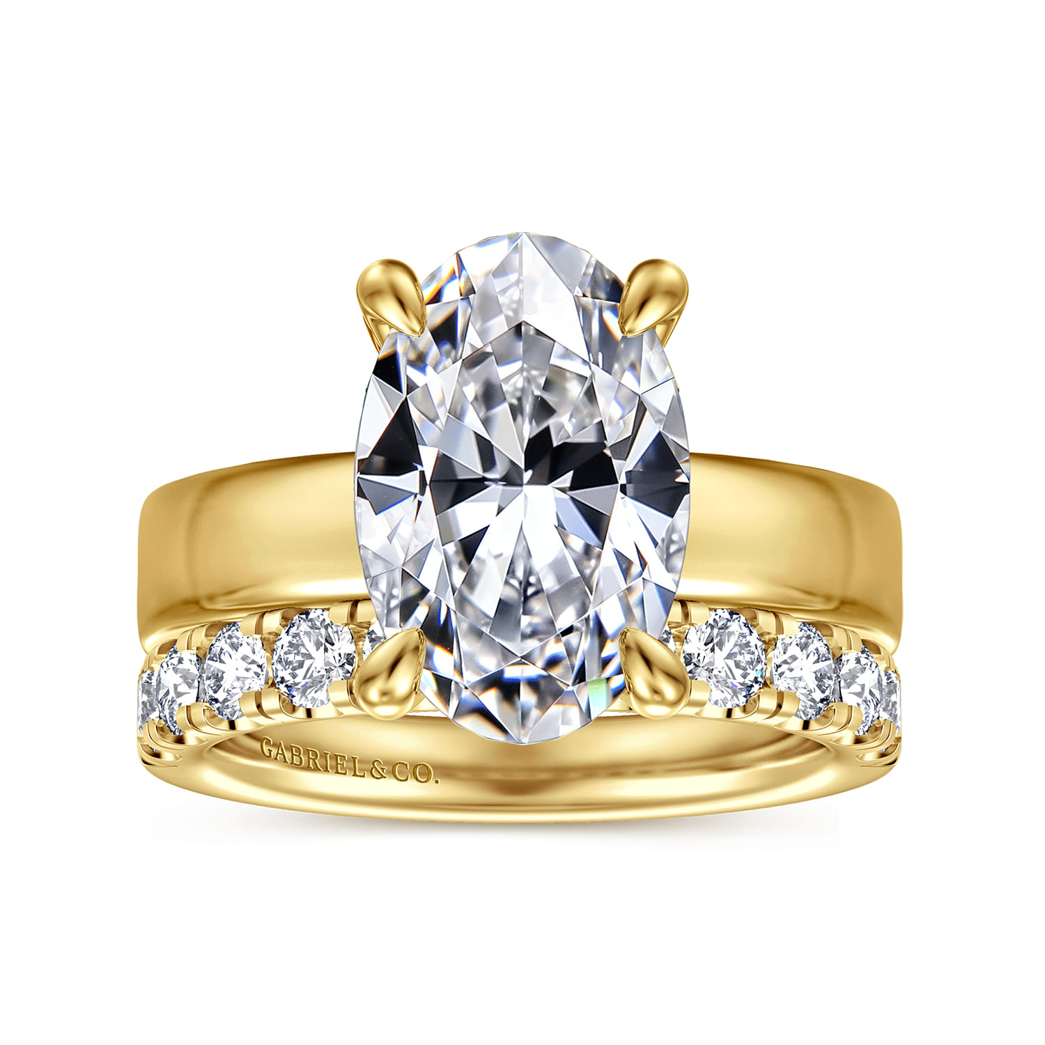 Argentina - 14K Yellow Gold Hidden Halo Oval Diamond Engagement Ring - 0.09 ct - Shot 4