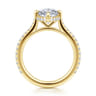Seine - 14K Yellow Gold Compass Prong Oval Diamond Engagement Ring - 0.35 ct