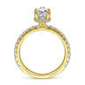 Alina - 14K Yellow Gold Hidden Halo Pear Shape Diamond Engagement Ring - 0.51 ct