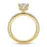 Alina - 14K Yellow Gold Hidden Halo Pear Shape Diamond Engagement Ring - 0.55 ct