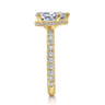 Alina - 14K Yellow Gold Hidden Halo Pear Shape Diamond Engagement Ring - 0.55 ct