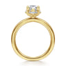 Bonnie - 14K Yellow Gold Pear Shape Hidden Halo Diamond Engagement Ring - 0.1 ct