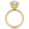 Adela - 14K Yellow Gold Pear Shape Hidden Halo Diamond Engagement Ring - 0.4 ct