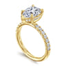 Adela - 14K Yellow Gold Pear Shape Hidden Halo Diamond Engagement Ring - 0.4 ct
