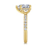 Adela - 14K Yellow Gold Pear Shape Hidden Halo Diamond Engagement Ring - 0.4 ct