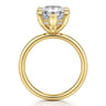 14K Yellow Gold Pear Shape Hidden Halo Diamond Engagement Ring - 0.08 ct