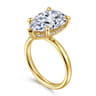 14K Yellow Gold Pear Shape Hidden Halo Diamond Engagement Ring - 0.08 ct