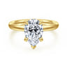 Peace - 14K Yellow Gold Pear Shape Hidden Halo Diamond Engagement Ring - 0.08 ct