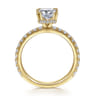 Alina - 14K Yellow Gold Princess Hidden Halo Diamond Engagement Ring - 0.51 ct