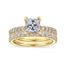 Alina - 14K Yellow Gold Princess Hidden Halo Diamond Engagement Ring - 0.51 ct