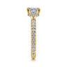 Alina - 14K Yellow Gold Princess Hidden Halo Diamond Engagement Ring - 0.51 ct