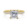Noa - 14K Yellow Gold Princess Cut Diamond Engagement Ring - 0.45 ct