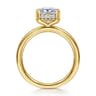 Bonnie - 14K Yellow Gold Princess Hidden Halo Diamond Engagement Ring - 0.08 ct