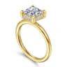 Bonnie - 14K Yellow Gold Princess Hidden Halo Diamond Engagement Ring - 0.08 ct