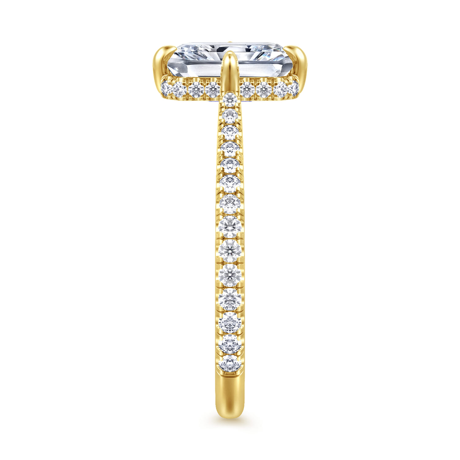 Seine - 14K Yellow Gold Compass Prong Radiant Cut Diamond Engagement Ring - 0.35 ct - Shot 4