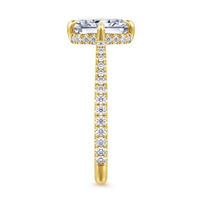 Seine - 14K Yellow Gold Compass Prong Radiant Cut Diamond Engagement Ring - 0.35 ct - Shot 4