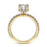 Alina - 14K Yellow Gold Hidden Halo Round Diamond Engagement Ring - 0.51 ct