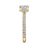 Alina - 14K Yellow Gold Hidden Halo Round Diamond Engagement Ring - 0.51 ct