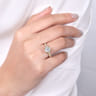 Alina - 14K Yellow Gold Hidden Halo Round Diamond Engagement Ring - 0.68 ct